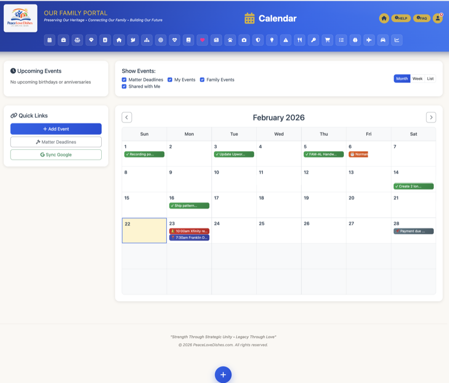 Family Calendar screenshot