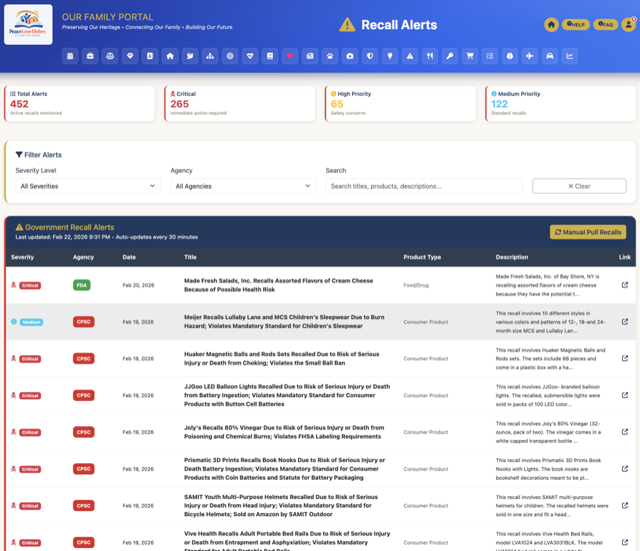 Product Recall Alerts screenshot